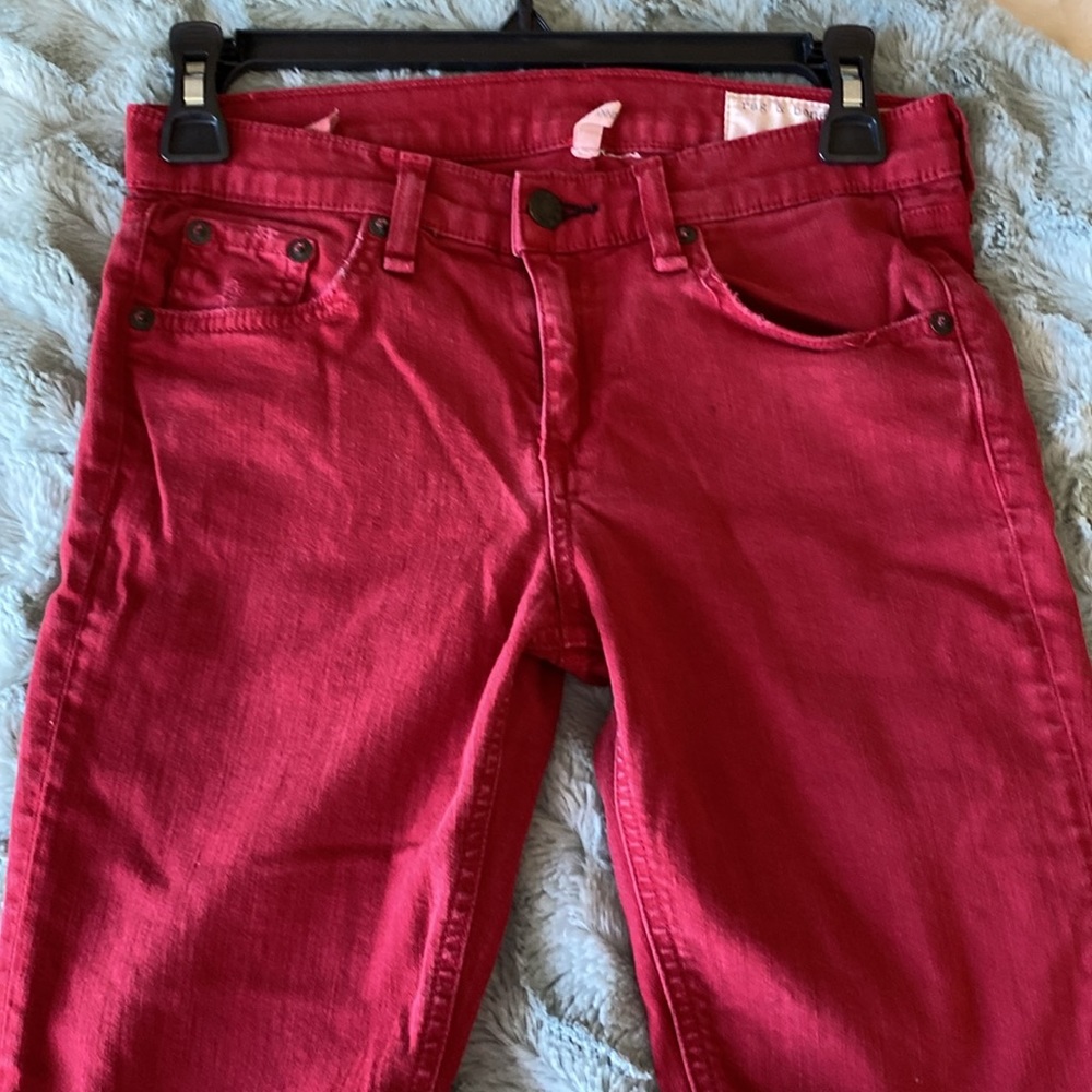 Rag & Bone red distressed skinny jeans sz 26